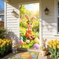 thumbnail image 6 of Nkmbld Easter Bunny Door Cover Banner, Colorful Eggs Flowers Bunny Ears Wreath Design Backdrop,Spring Door Decoration Outdoor Indoor Party Wall Decor, 6 of 8