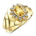 thumbnail image 5 of RYLOS Rings for Women 14K Gold Plated Silver Ring with Oval 7X5MM Gemstone &  Sparkling Diamonds November Citrine Jewelry Size 9, 5 of 7