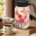 thumbnail image 3 of Qenwkxz 50.73 oz Insulated Teapot, White Vintage Floral Pattern Tea Pot with Infuser, Stainless Steel Thermal Teapot with Lid, Wooden Handle Thermal Carafe for Hot Drinks Coffee, 3 of 11