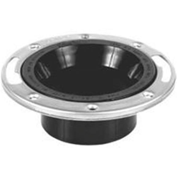 Oatey 43494 Level Fit Closet Flange, Stainless Steel Ring, 3" x 4"