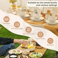 thumbnail image 5 of Homienly 40 Pcs Dinnerware Set Service for 8, Kitchen Wheat Straw Dinnerware Set Unbreakable - Plates Set, Bowls Set,Cups Set, Microwave and Dishwasher Safe Dish Set for Dinner, Outdoor(Beige), 5 of 8
