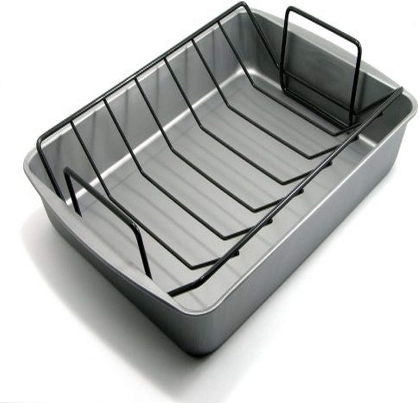 OvenStuff Non-Stick Large Roasting Pan with Rack - DuraGlide Non-Stick Roasting  Pan with Handles for Easy Lifting, Easy to Clean 