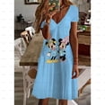 thumbnail image 5 of Vestido mini sexy de manga corta con cuello en V y estampado de amor de Minnie Mouse de Disney para mujer, diseño para exteriores, 5 of 5