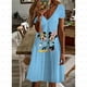 thumbnail image 5 of Vestido mini sexy de manga corta con cuello en V y estampado de amor de Minnie Mouse de Disney para mujer, diseño para exteriores, 5 of 5