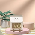 thumbnail image 4 of Reloj despertador para niños para niñas, reloj despertador de leche con reloj de entrenamiento para dormir para niños pequeños para la oficina en casa de la escuela (marrón), 4 of 5