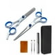 thumbnail image 1 of Tijeras de peluquería de 6 pulgadas con dientes planos y clip, juego de herramientas de corte y entresacado, 7 piezas, clip azul, 1 of 5