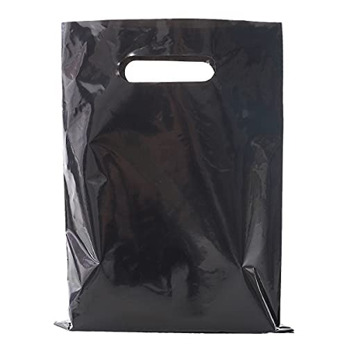 New White Patch Handle Carrier Gift Retail Shopping Plastic Bags for Retail Shop 