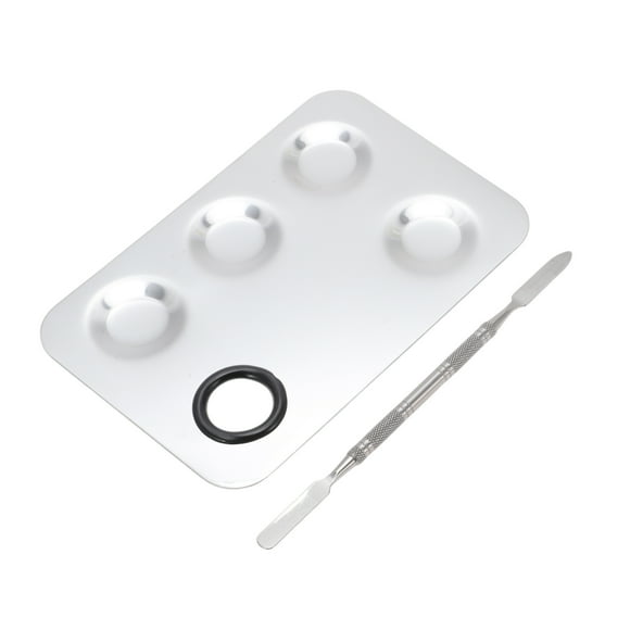 1 Set Paleta de Arte de Uñas Cuadrada Ligera Tono Plateado