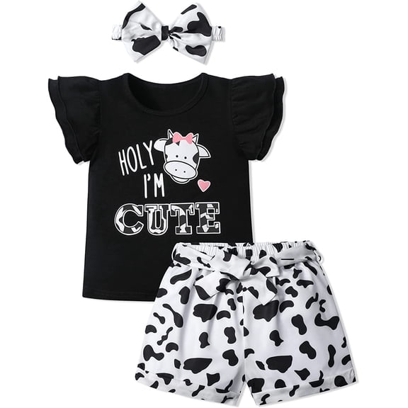 Toddler Girl Clothes Summer Girls Clothing Sets Girl Stuff T-shirt Shorts Headband 3pcs Sets Gifts 2-3 T