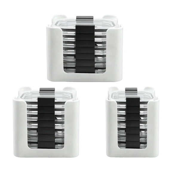3-Piece Food Container Lid Organizer Set for Rubbermaid Brilliance Lids and Kitchen Cabinets, White