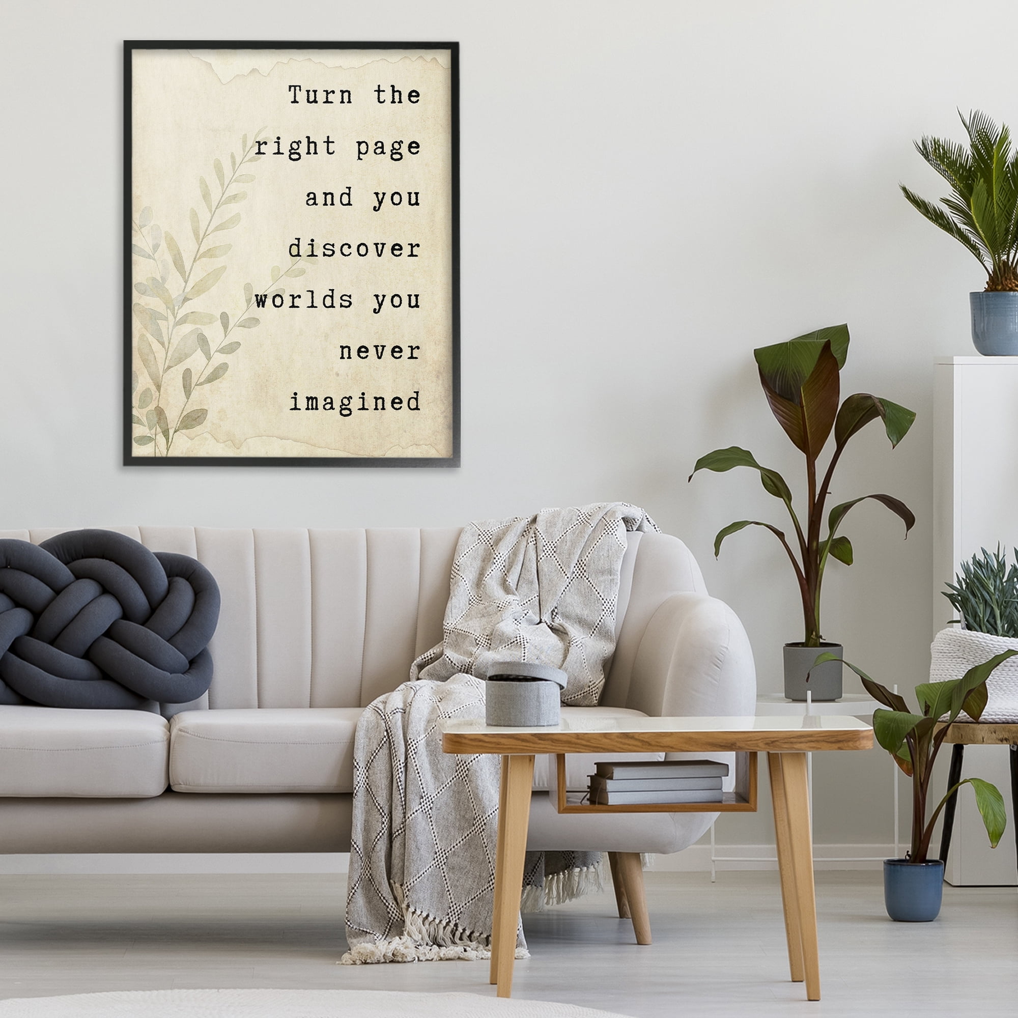 Stupell Industries Literary Wonders Quote Black Framed Giclee Art, design by Julia Frost