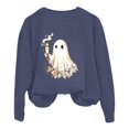 thumbnail image 4 of Cozy Halloween Hoodie for Womem Oversized Fall Outfits, Spooky Ghost & Pumpkin Print Pullover, Cute Casual Sweatshirt, 4 of 4