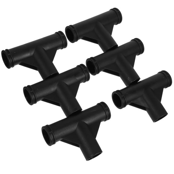 PTOOTP 6-Pack Tent Pole Connectors ABS Black Stable Support Accessories for Camping and Outdoor Use