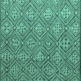 thumbnail image 1 of Ahgly Company Machine Washable Indoor Square Abstract Turquoise Blue Modern Area Rugs, 5' Square, 1 of 4