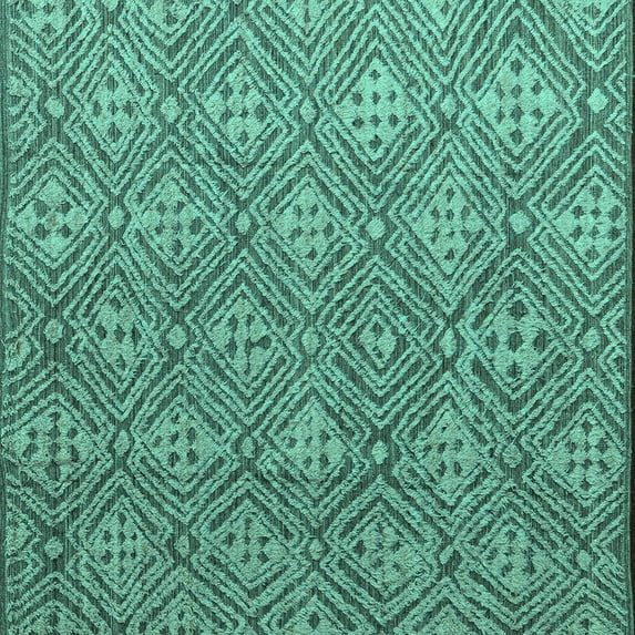 Ahgly Company Machine Washable Indoor Square Abstract Turquoise Blue Modern Area Rugs, 5' Square