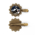 thumbnail image 1 of Boca grande perro nieve Husky picture Tocado de pieza de pelo de horquilla de flor de metal vintage, 1 of 3
