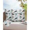 thumbnail image 6 of Pack of 2 Outdoor Pillow Covers, Colorful Flower Dolphin Printing Waterproof Square Throw Pillowcase Cushion Decorative Pillow Covers for Couch Patio Tent, 16x16 in, 6 of 6