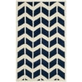 thumbnail image 2 of SAFAVIEH Chatham Easton Geometric Wool Area Rug, Dark Blue/Ivory, 3' x 5', 2 of 7