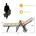 thumbnail image 5 of Costway 2 PCS Folding Patio Rattan Lounge Chair Chaise Cushioned Aluminum Adjust Wheel, 5 of 11