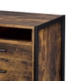 thumbnail image 4 of Nat 23 Inch Rustic Wood Nightstand, 2 Drawers, Brown and Black, 4 of 6