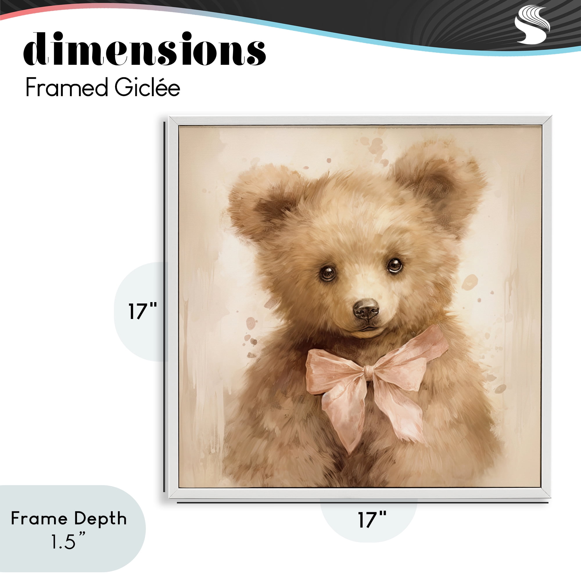 Stupell Industries Little Baby Bear White Framed Giclee Art, design by Tina LeCour