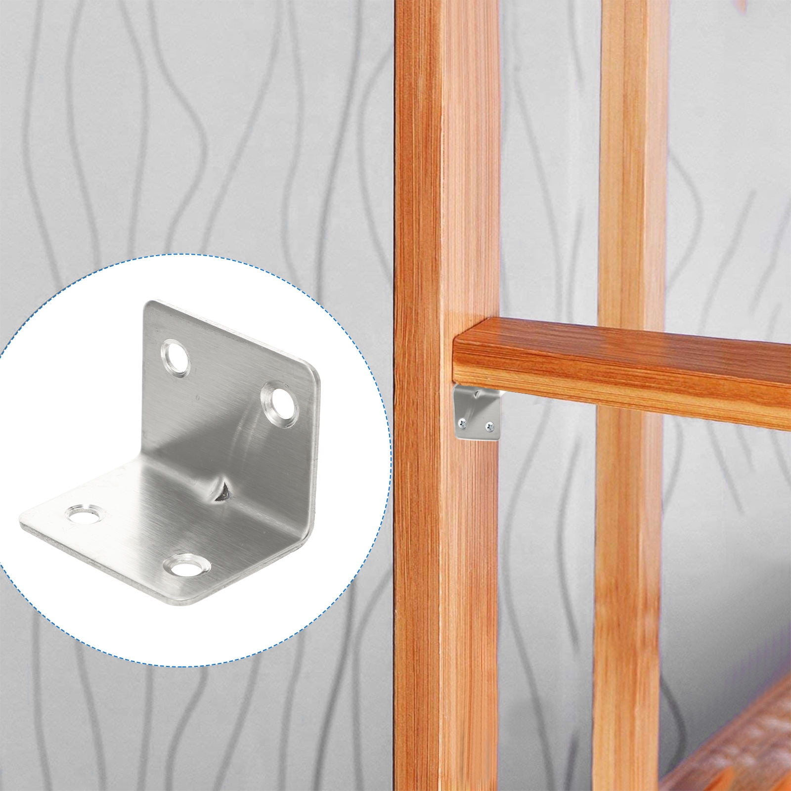 LABSERRON  40Pcs L Shape Corner Braces, Silver, 90 Degree Design, Heavy Duty for Furniture, No Cutting