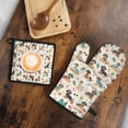 thumbnail image 5 of 2 Pcs Oven Mitt and Pot Holder Set - Heat Resistant Up To 392°F, Dachshunds on the Beach Design for Baking, Cooking and Grilling, 5 of 7