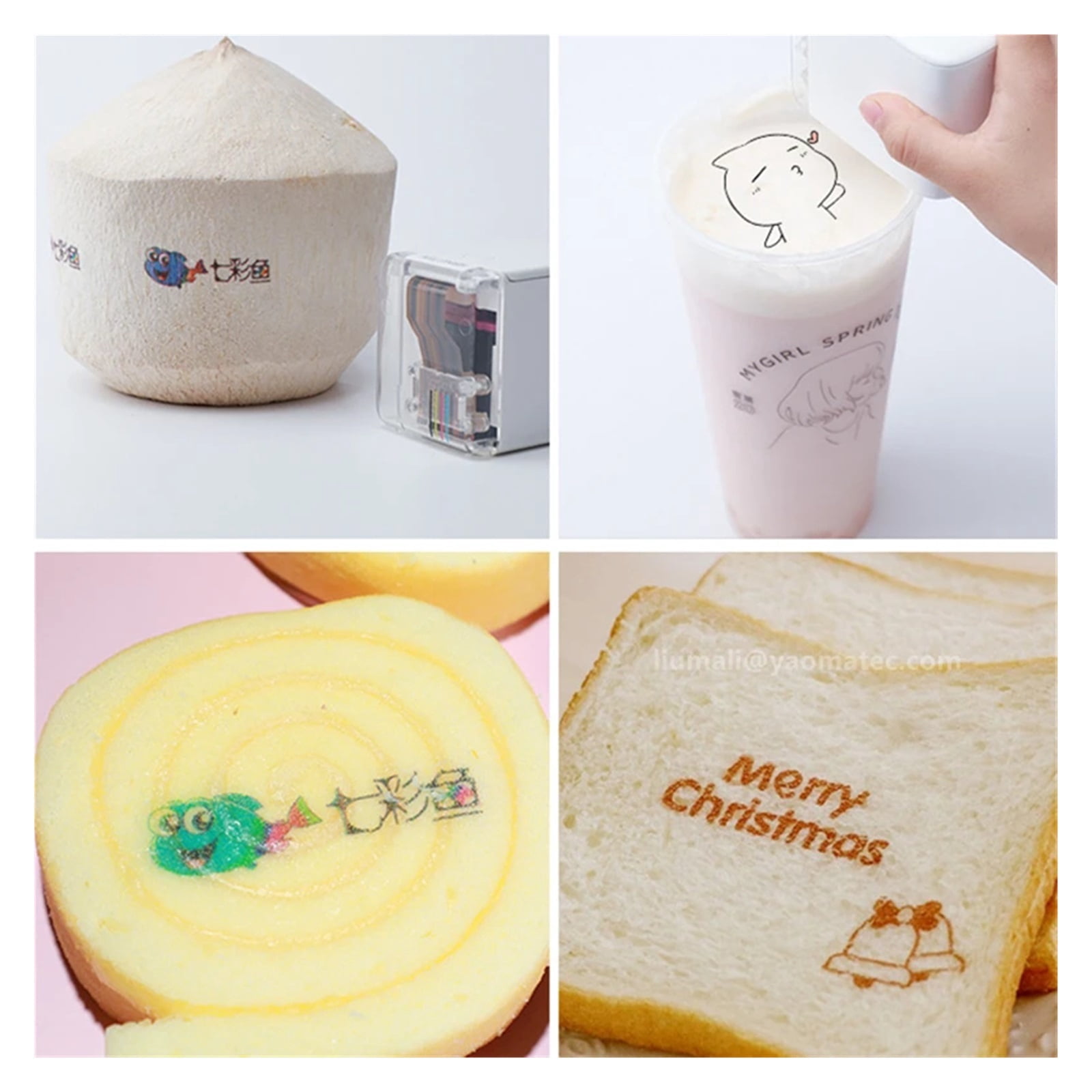 Coffee Bread Handheld Inkjet Printer Handheld Edible Food Printer In Biscuit Bread Cake Coffee Latte Baking Printer