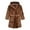 Brown, variant on LLYWEY Kids Hooded Bath Robe for Girls Soft Fuzzy Fleece Bathrobe Tie Waist Unisex Wrap V-Neck Long Sleeve Belted Bathrobes Sleepwear Toddler Flannel Robes Brown 4T
