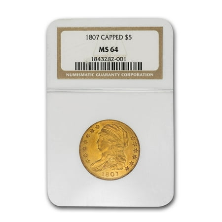 1807 $5 Capped Bust Gold Half Eagle MS-64 NGC