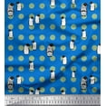 thumbnail image 1 of Soimoi Rayon Crepe Fabric Dot & Penguin Ocean Print Fabric by the Yard 46 Inch Wide, 1 of 1