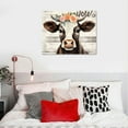 thumbnail image 4 of Nawypu Inspirational Cow Decor Canvas Wall Art Wall Decor Cute Cow Print Stuff with Flowers Framed Poster Artwork Prints Pictures for Home Farmhouse Bathroom Kitchen Girls Bedroom Living Room, 4 of 4