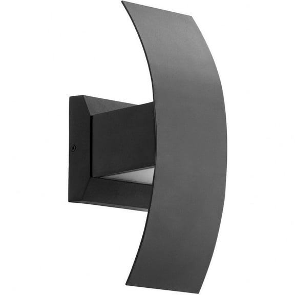 Quorum Lighting Curvo LED Outdoor Wall Mount, 2 Lights, Noir Finish