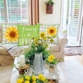 thumbnail image 4 of Spring Sunflower Bee Decorative Throw Pillow Covers 16x16 Inch Set of 4 Outdoor Buffalo Plaid Check Honey Green Pillow Cases Seasonal Decorations Linen Square Pillowcase for Home Sofa Couch, 4 of 6