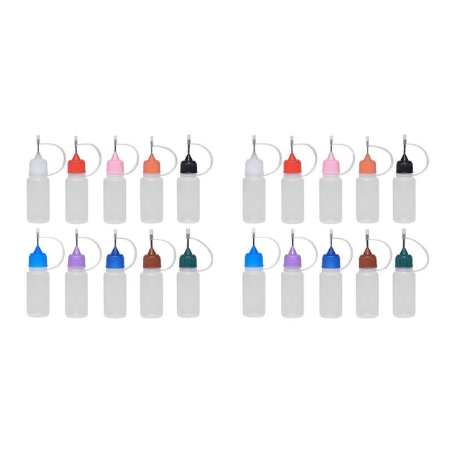 Bewildely Oil Dropper Bottle with Steel Needle Crafts Random Salons Home Storage Drip Essential Color Dispenser Tip Refillable DIY 2Conjunto