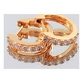 thumbnail image 5 of Rose Gold Huggie Earrings for Women 14K Real Gold Plated, Small Cubic Zirconia Cartilage Hoop Earrings Cuffs for Women, 5 of 5