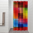 thumbnail image 2 of Colorful Rainbow Checkered Pattern Shower Curtain 36"x72" ,Bathroom Decorative Shower Curtains Set with 12 Hooks,Modern Waterproof Washable Shower Curtain, 2 of 6