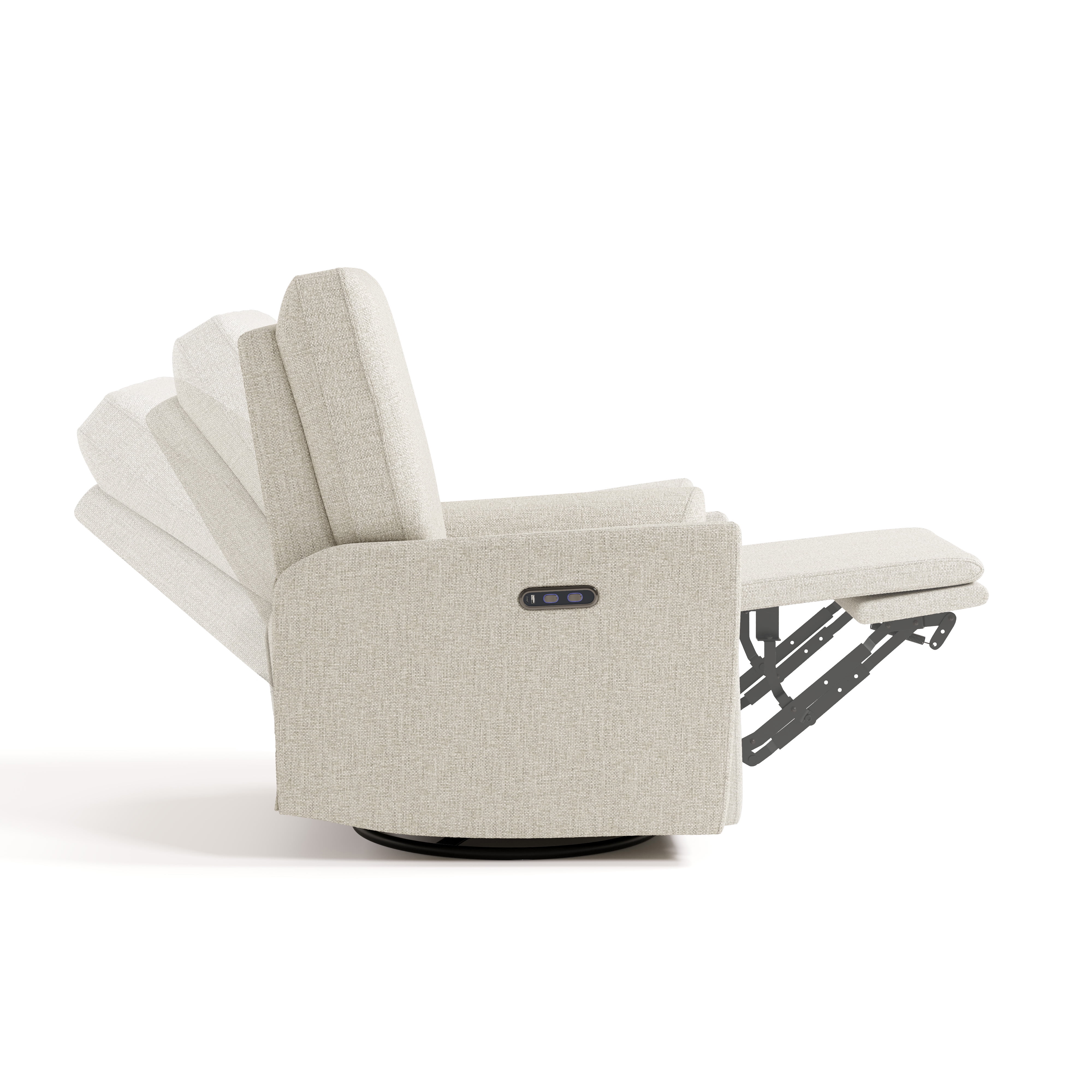 Art of Nursery by Storkcraft Santorini Deluxe Power Recliner Swivel Glider, Dune Basketweave