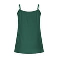 thumbnail image 3 of Olyvenn Stylish Women's Plus Size Camisole Tops Adjustable Spaghetti Strap Built in Bra Cami Tank Tops Relaxed Fit Cotton Undershirts Green XXXL, 3 of 6