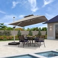 thumbnail image 2 of PURPLE LEAF 10FT Deluxe Square Sunbrella Patio Umbrella, Large Offset Cantilever Umbrella with 360° Rotation, Spectrum Graphite, 2 of 12