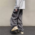 thumbnail image 3 of Men's Parachute-Style Hip-hop Street Overalls Oversized Pocket Trousers Harajuku Loose Solid Color Casual Pants Y2K Legged Pants, 3 of 6