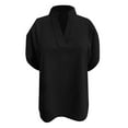 thumbnail image 7 of T Shirts For Women Womens Tops Solid Color V Neck Off The Shoulder Loose Chiffon T Top, 7 of 7