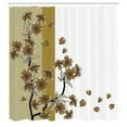 thumbnail image 2 of Ambesonne Japanese Shower Curtain, Romantic Sakura Blooms Art, 69"Wx75"L, Dark Yellow, 2 of 4