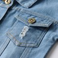 thumbnail image 4 of Cethrio Kids Boys Denim Jackets, Long Sleeve Button up Pockets Fashion Fall Winter Coats Light Blue Size 6M-7T, 4 of 9