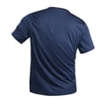 thumbnail image 7 of Mens Button Crewneck T Shirts Short Sleeve Tees Tops Casual Solid Color Stretchy Slim Pullover Breathable Basic Loungewear Workout Tshirts Shirt, 7 of 7