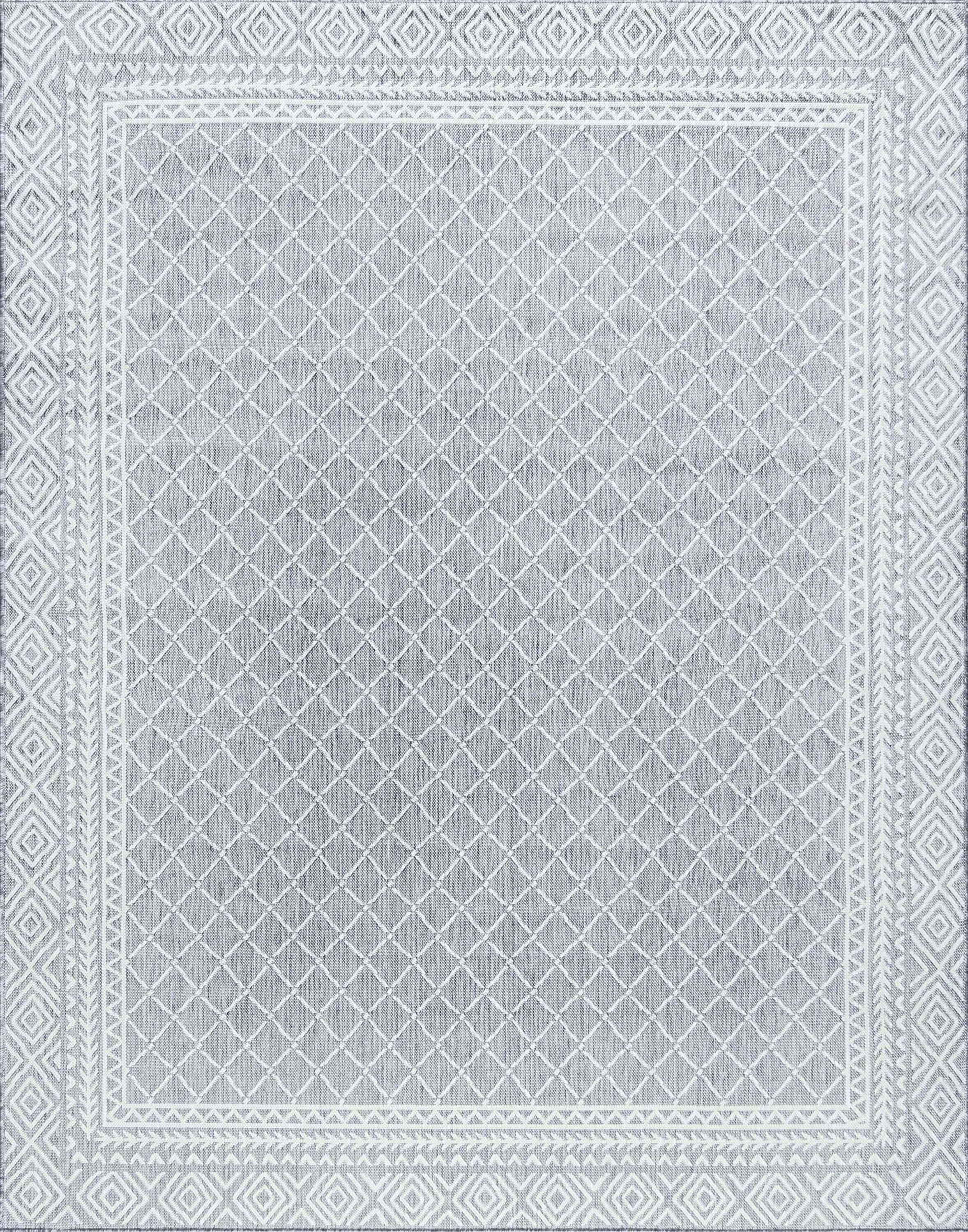 5x8 Water Resistant, Indoor Outdoor Rugs for Patios, Front Door Entry, Entryway, Deck, Porch, Balcony | Outside Area Rug for Patio | Gray, Diamond | Size: 5'3'' x 7'3''