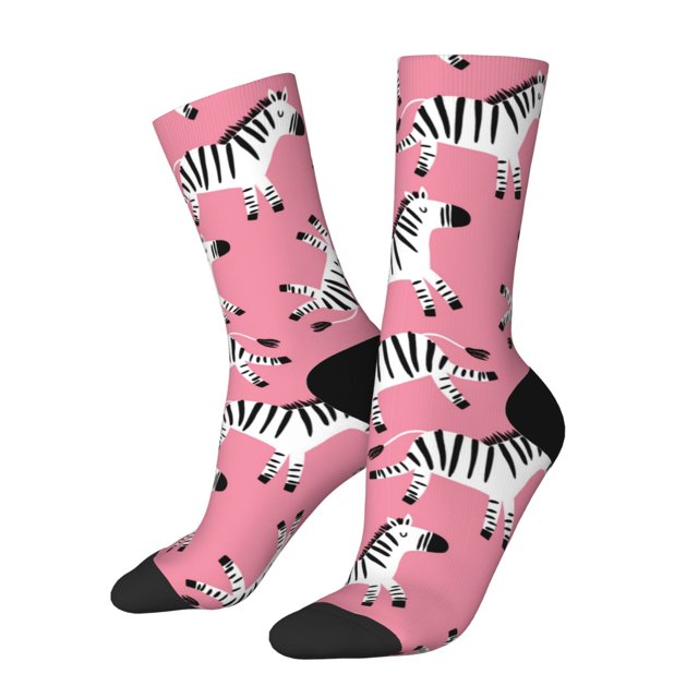 Balery Cute Cartoon Zebra Calcetas Largas con Estampado para Hombre y Mujer – Suaves y Transpirables, Talla Única (US 5-11)