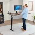 thumbnail image 2 of VIVO Electric 63" x 32" Stand Up Desk, Vintage Brown Table Top, Black Frame, 2 of 8