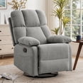 thumbnail image 1 of Korser Swivel Rocker Recliner Chair for Adults,360°Swivel Nursery Recliner with Side Pockets,Small Recliner Chair for Small Spaces for Living Room,Linen,Light Grey, 1 of 7
