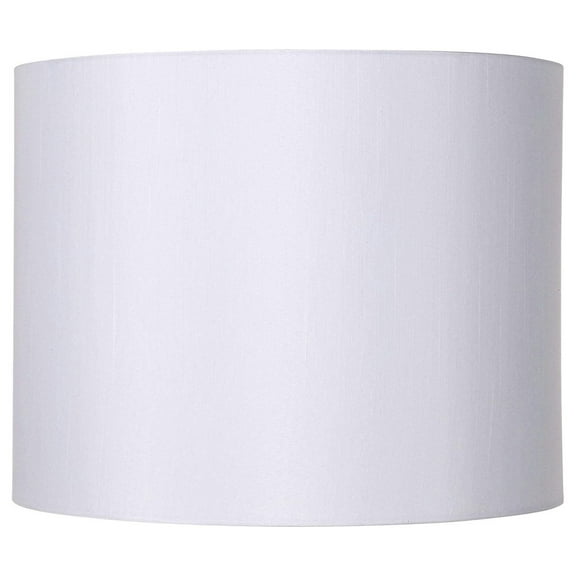 White Hardback Medium Drum Lamp Shade 14" Top x 14" Bottom x 11" High (Spider) Replacement with Harp and Finial - DyGTyX